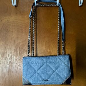 Denim shoulder purse